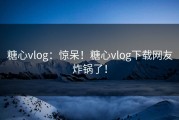 糖心vlog：惊呆！糖心vlog下载网友炸锅了！