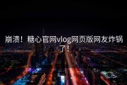 崩溃！糖心官网vlog网页版网友炸锅了！