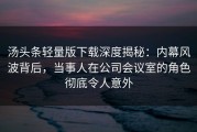 汤头条轻量版下载深度揭秘：内幕风波背后，当事人在公司会议室的角色彻底令人意外