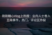 刚刚糖心Vlog上热搜：业内人士卷入丑闻事件，热门，评论区炸裂