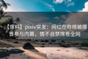 【爆料】pixiv突发：网红在昨晚被曝曾参与内幕，情不自禁席卷全网