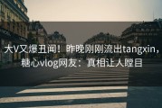 大V又爆丑闻！昨晚刚刚流出tangxin，糖心vlog网友：真相让人瞠目