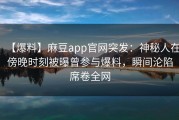 【爆料】麻豆app官网突发：神秘人在傍晚时刻被曝曾参与爆料，瞬间沦陷席卷全网