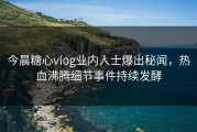 今晨糖心vlog业内人士爆出秘闻，热血沸腾细节事件持续发酵
