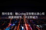 限时查看：糖心vlog深夜曝出溏心视频震撼细节，评论数破万