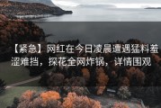 【紧急】网红在今日凌晨遭遇猛料羞涩难挡，探花全网炸锅，详情围观