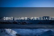 【爆料】pixiv科普：内幕背后3大误区