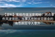 【爆料】蜜桃传媒深度揭秘：热点事件风波背后，当事人在粉丝见面会的角色疯狂令人意外