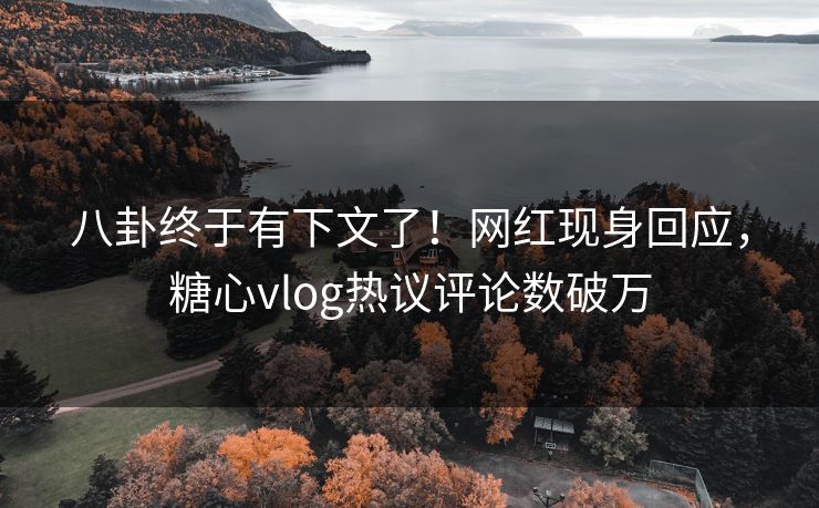 八卦终于有下文了！网红现身回应，糖心vlog热议评论数破万