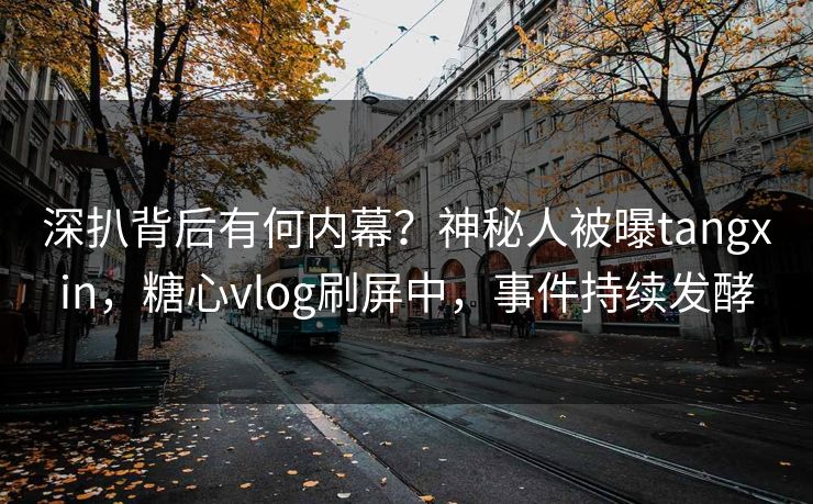 深扒背后有何内幕？神秘人被曝tangxin，糖心vlog刷屏中，事件持续发酵