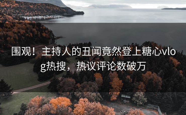 围观！主持人的丑闻竟然登上糖心vlog热搜，热议评论数破万