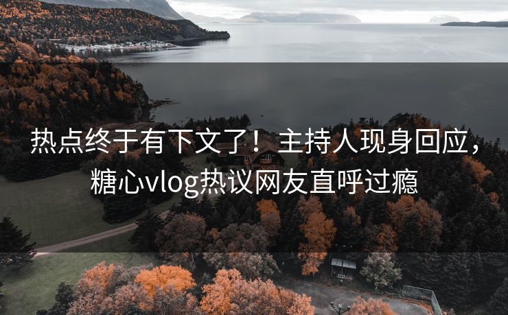 热点终于有下文了！主持人现身回应，糖心vlog热议网友直呼过瘾