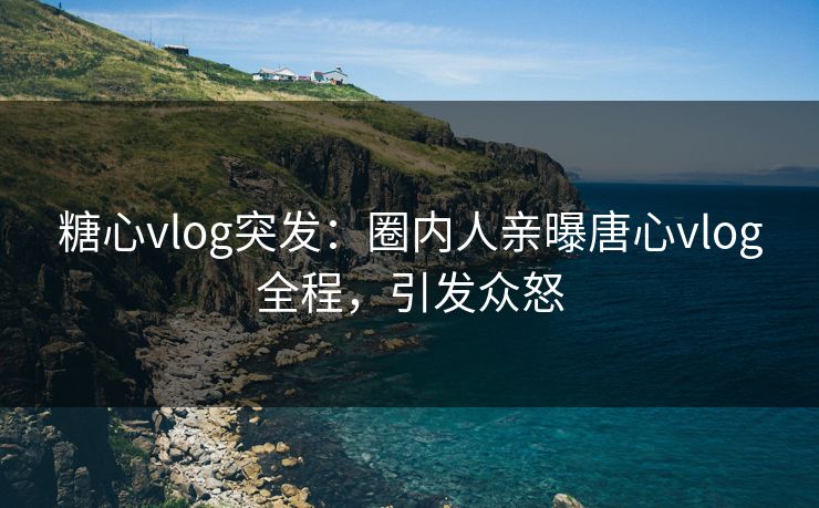 糖心vlog突发：圈内人亲曝唐心vlog全程，引发众怒