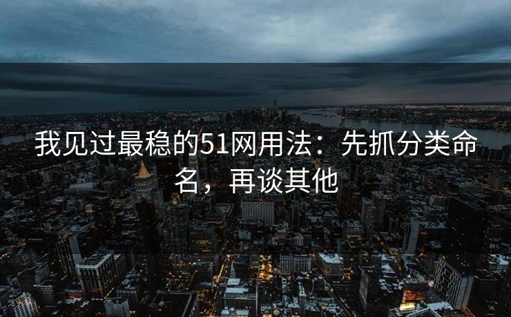 我见过最稳的51网用法：先抓分类命名，再谈其他